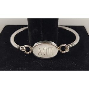 Alpha‎ Omicron Pi Sterling Silver .925 Tension Bracelet Vintage 6.5"
